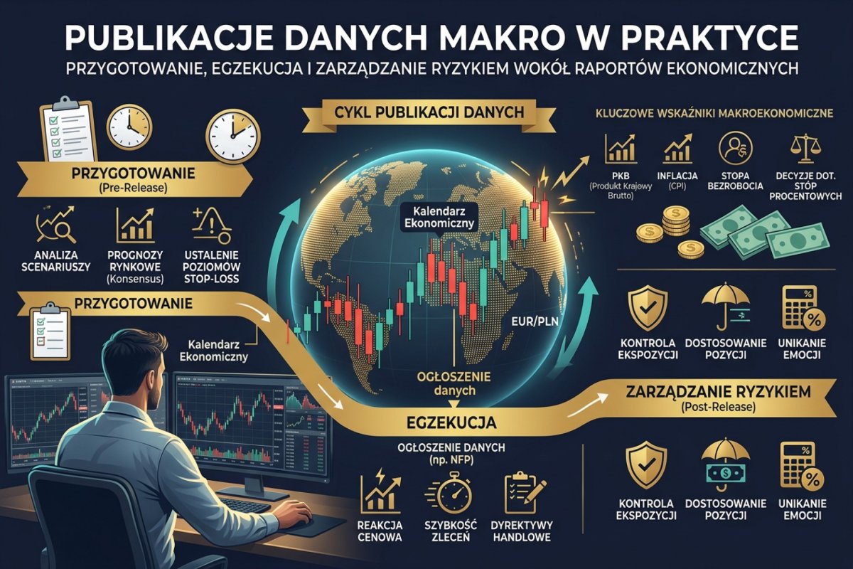 Publikacje danych makro w praktyce — konsensus, rozkład prognoz, rewizje i reakcja rynku na odczyt