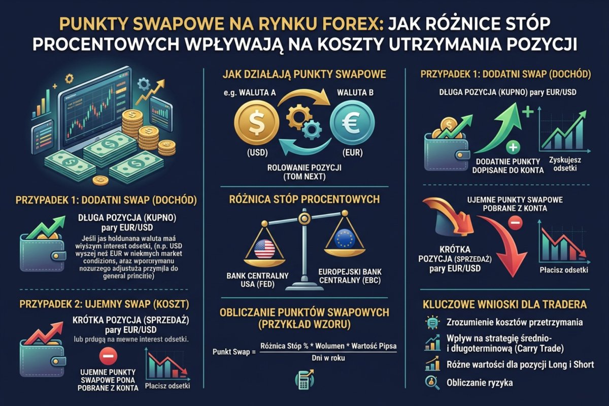 Punkty swapowe na rynku Forex — jak różnice stawek przekładają się na koszt utrzymania pozycji