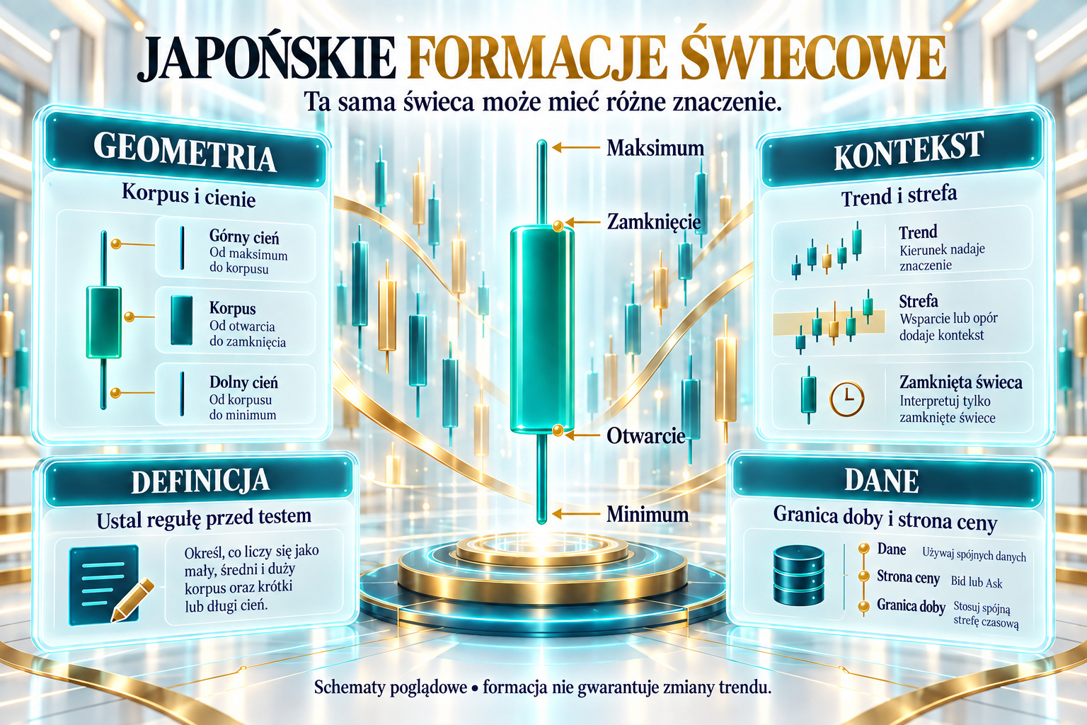 Świece japońskie: geometria, kontekst, definicja i dane