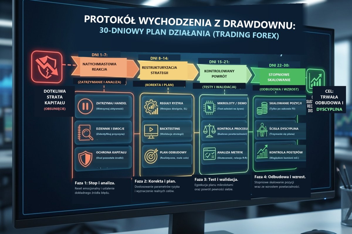 Protokół wychodzenia z drawdownu: 4 fazy postępowania po dużej stracie kapitału na rynku Forex