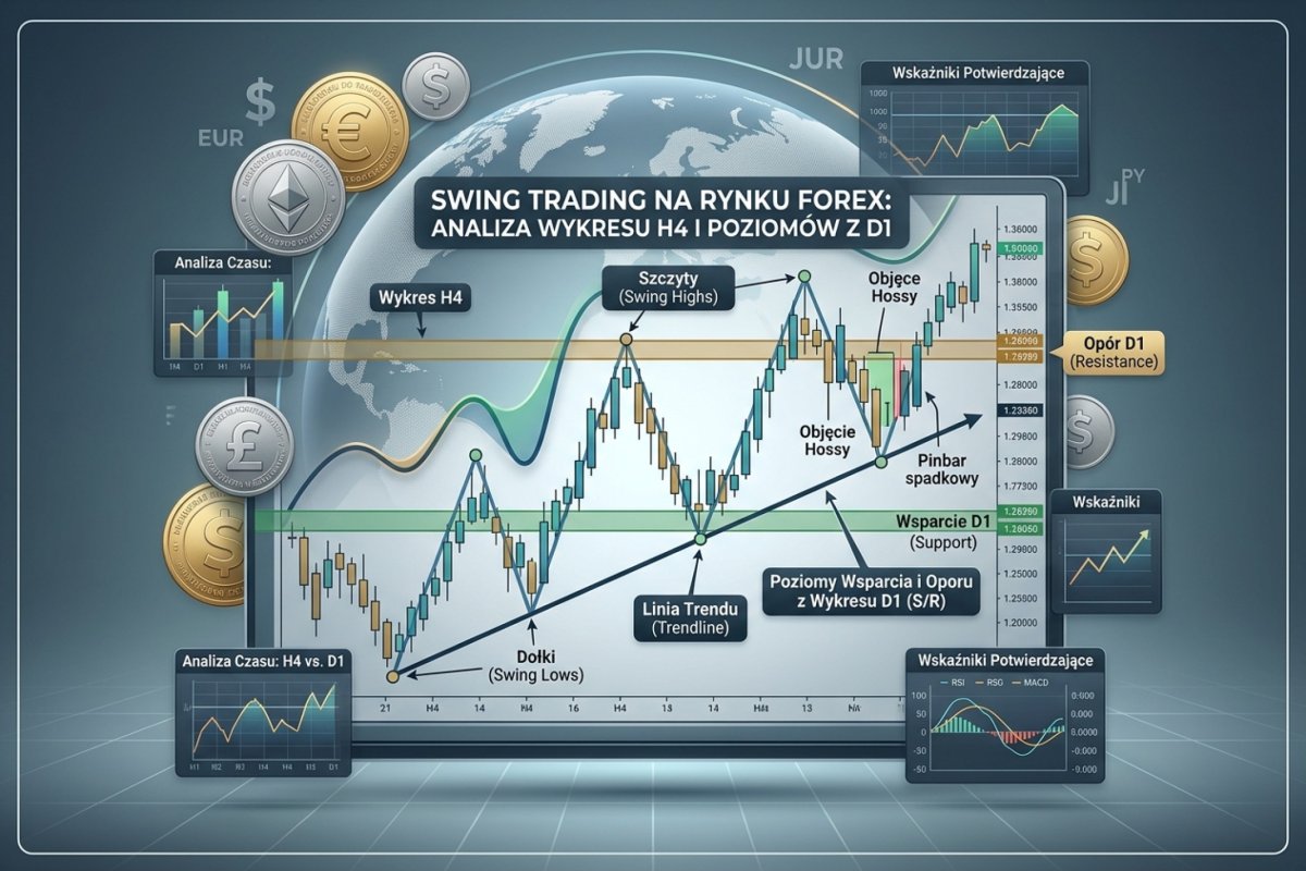 Swing trading na rynku Forex — pozycja przeniesiona przez kolejne chwile rolowania: doby odsetkowe, potrójne naliczenie i koszt utrzymania odniesiony do celu