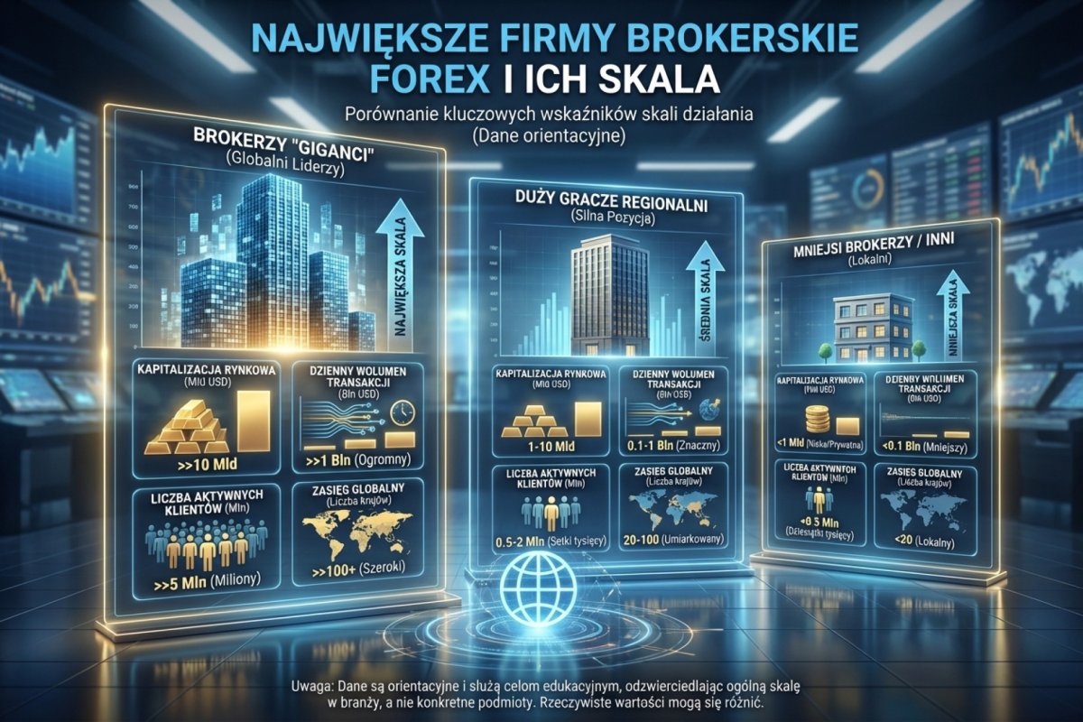 Największe firmy brokerskie FX i CFD oraz skala ich działalności — przychody i modele biznesowe