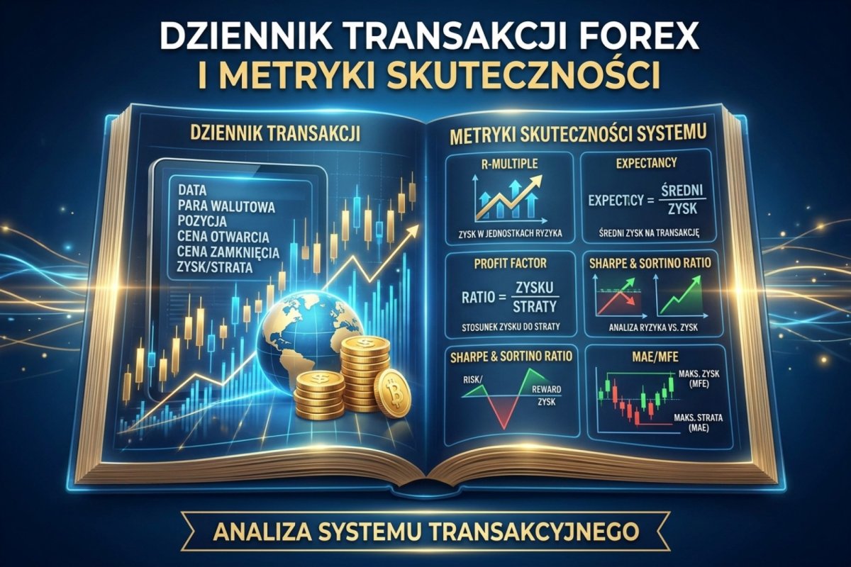 Dziennik transakcji Forex i metryki skuteczności — R-multiple, expectancy, profit factor, Sharpe, Sortino, MAE/MFE w analizie systemu transakcyjnego