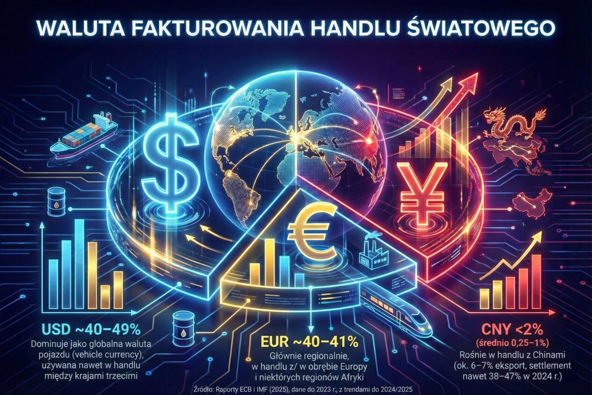 Waluta fakturowania handlu światowego — dolar vs euro vs renminbi