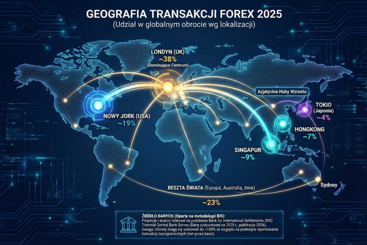 Geografia transakcji Forex 2025