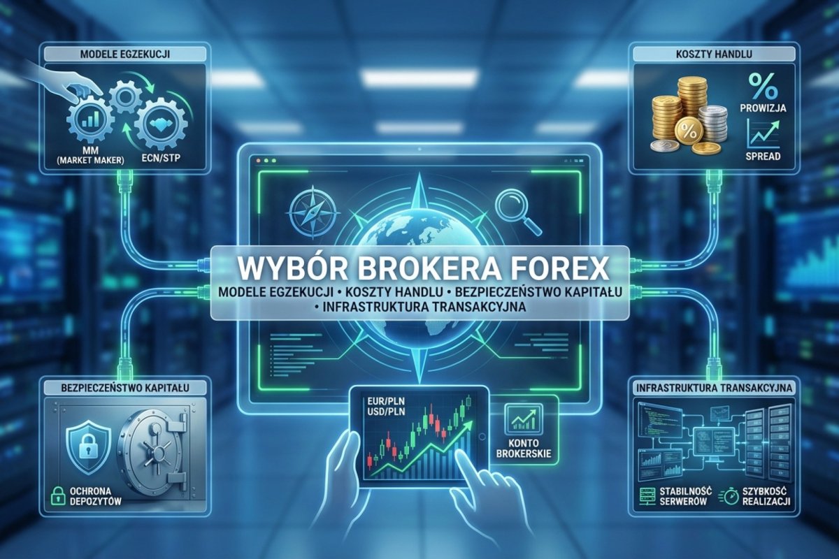 Wybór brokera Forex — modele egzekucji, koszty handlu, bezpieczeństwo kapitału i infrastruktura transakcyjna