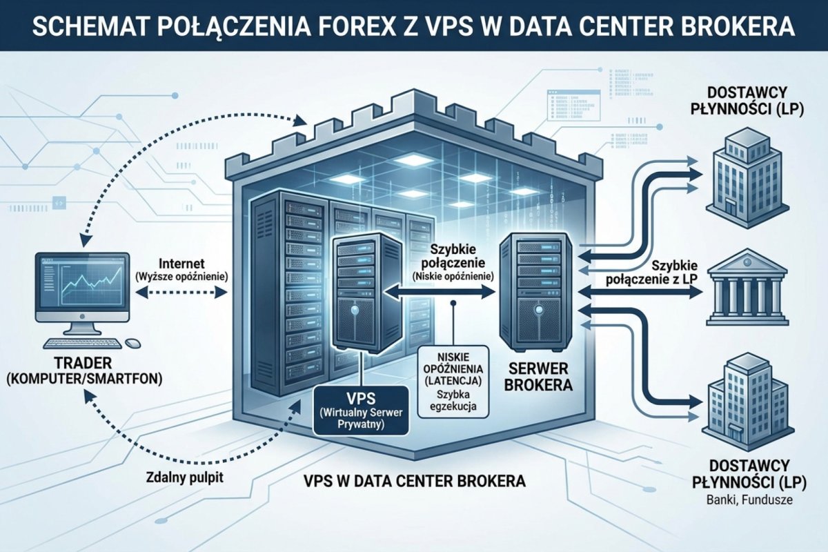 Zdalny serwer tradera jako element po stronie klienta, przed serwerem transakcyjnym brokera