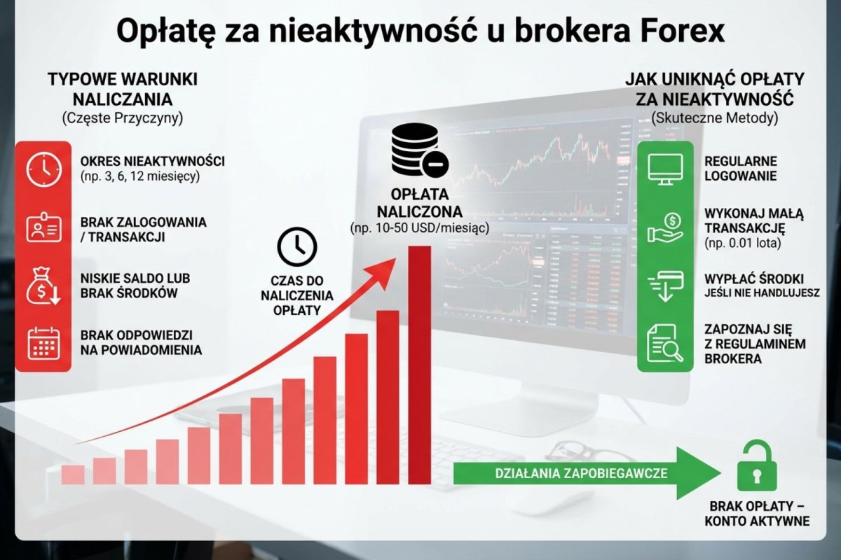 Opłata za brak aktywności u brokera Forex — typowe warunki naliczania i sposoby jej uniknięcia