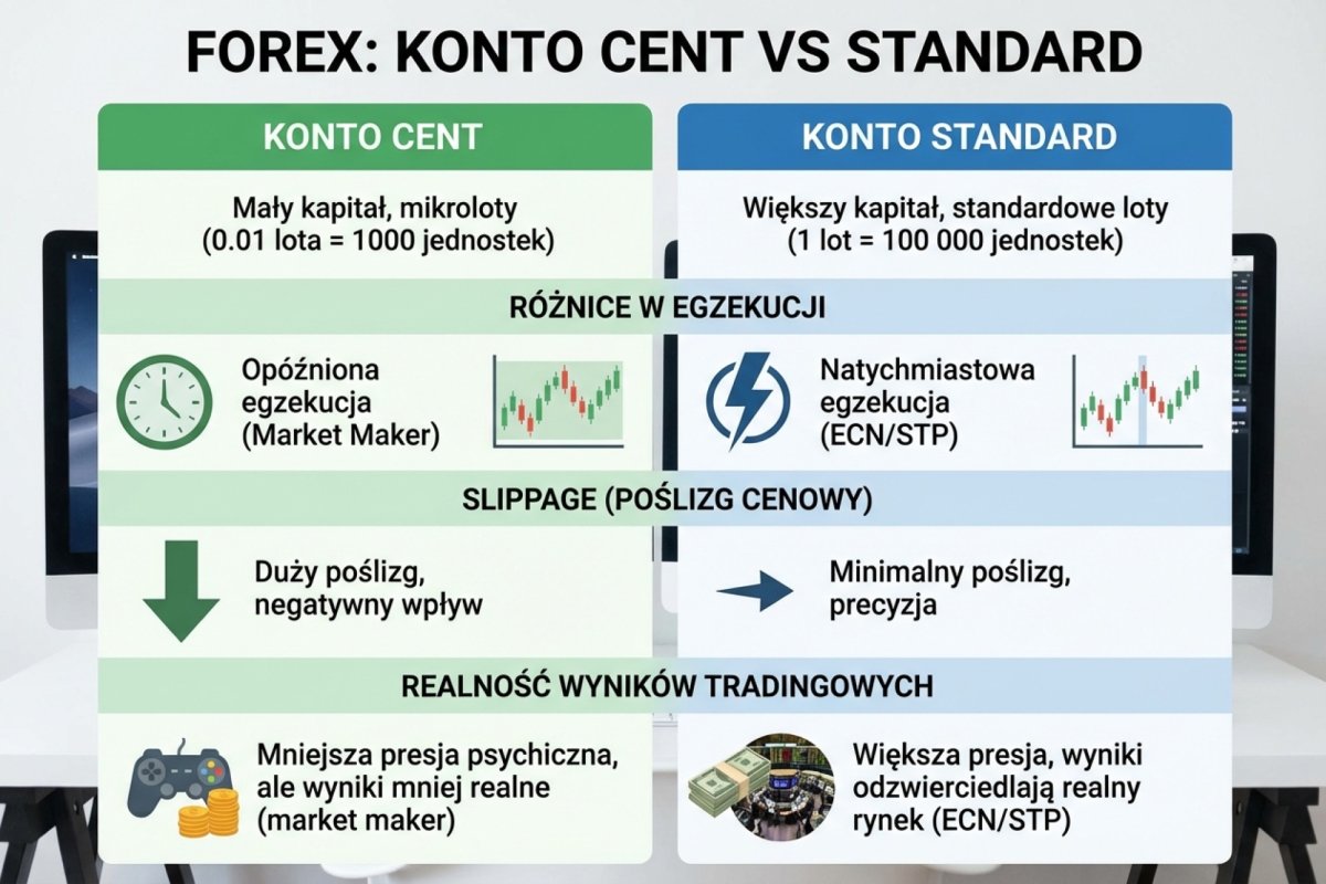 Rachunek Cent a rachunek raw — różnica skali kontraktu i warunków wykonania zleceń