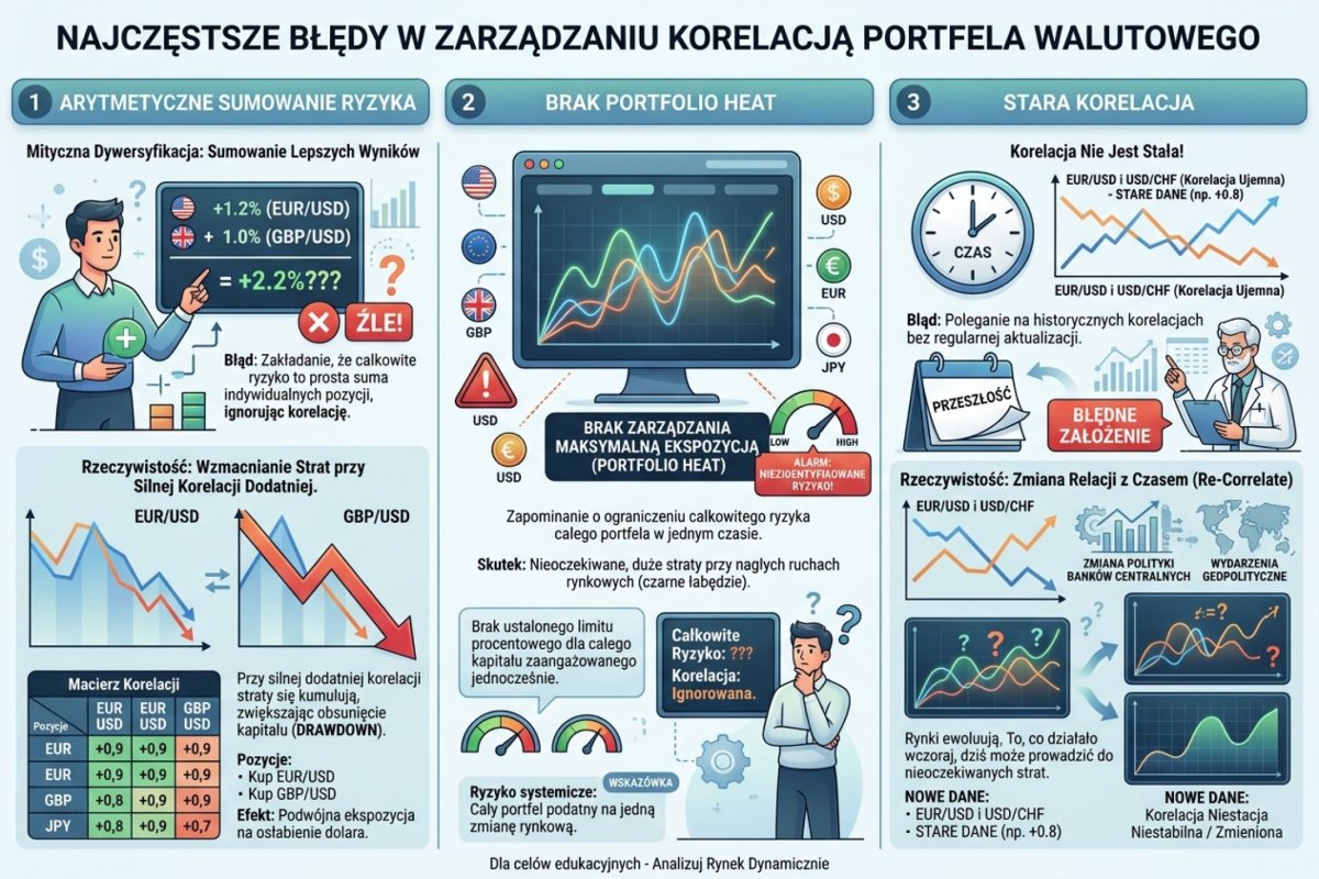 Pięć błędów w rachunku ryzyka portfelowego — dwa z nich wynikają wprost z podstawienia kwoty ryzyka na wyjściu obronnym w miejsce odchylenia standardowego wyniku pozycji