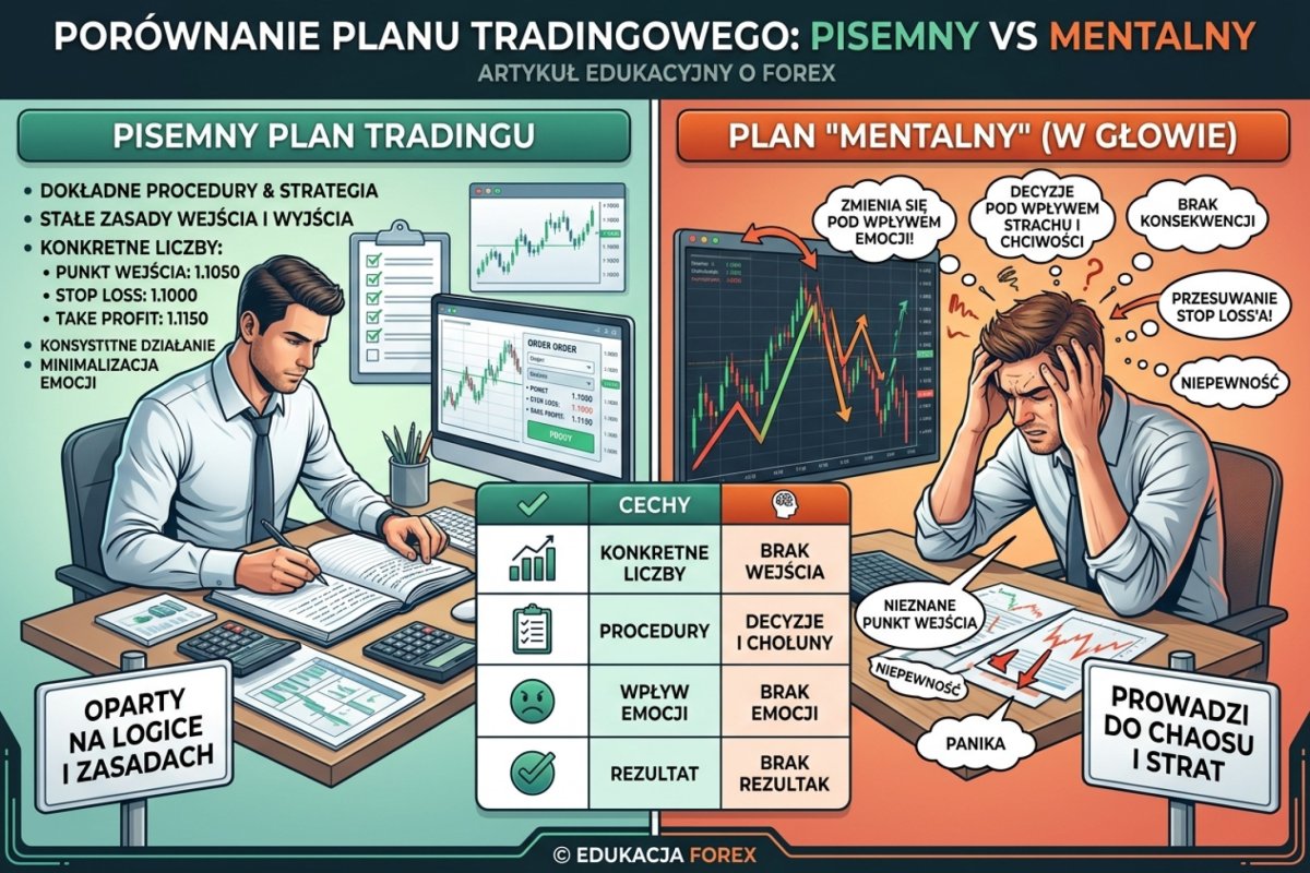 Porównanie planu zapisanego i planu odtwarzanego z pamięci — zapisany ma liczbę i warunek zmiany w każdym polu, odtwarzany dopuszcza reinterpretację progu w trakcie sesji